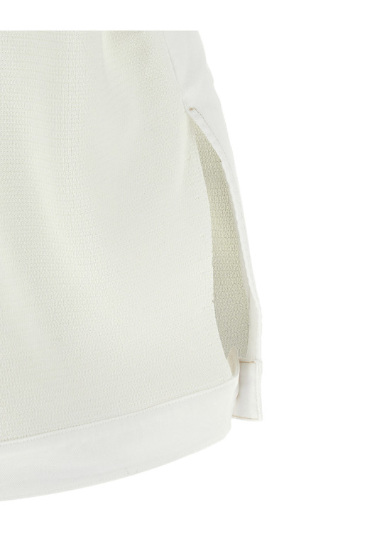 Denim and knit vest White