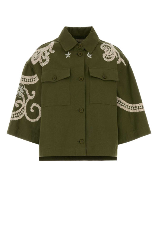 Olive green canvas Como shirt WEEKEND (2615041012600)