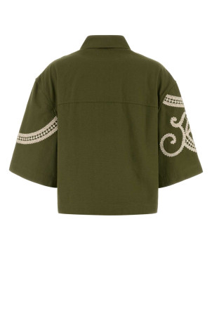 Olive green canvas Como shirt WEEKEND (2615041012600)