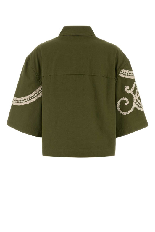 Olive green canvas Como shirt WEEKEND (2615041012600)
