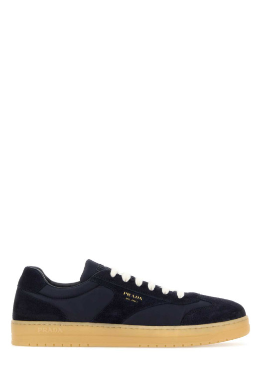 Midnight blue suede e Re-Nylon sneakers Blue PRADA (2EE464FG000D7R)