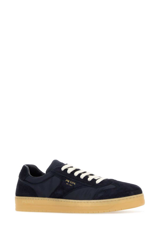 Midnight blue suede e Re-Nylon sneakers Blue PRADA (2EE464FG000D7R)