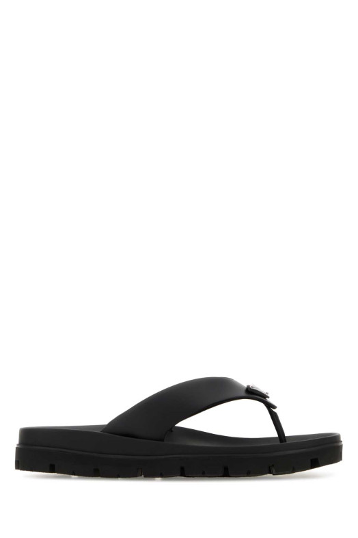 Black leather thong slippers Black PRADA (2Y3130FG0013LKK)