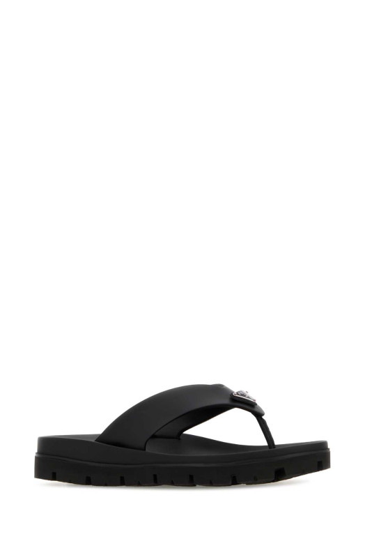 Black leather thong slippers Black PRADA (2Y3130FG0013LKK)