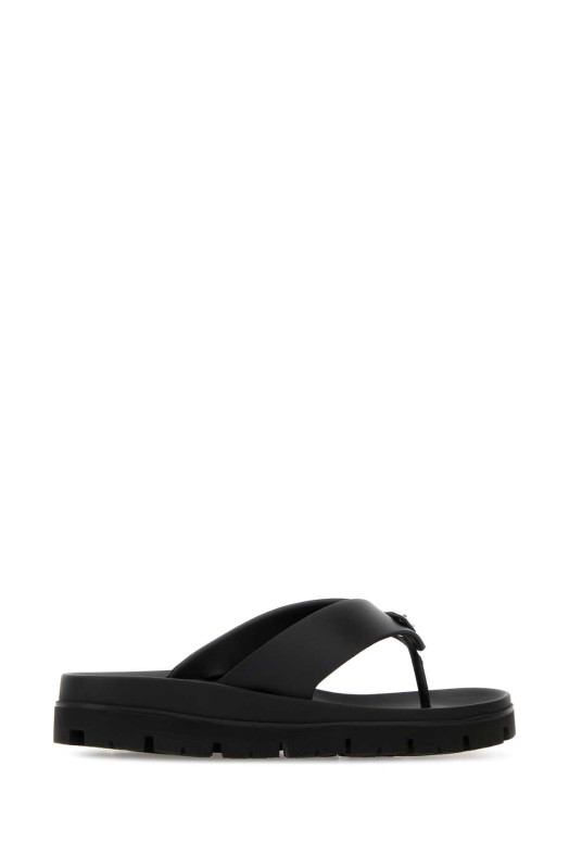 Black leather thong slippers Black PRADA (2Y3130FG0013LKK)
