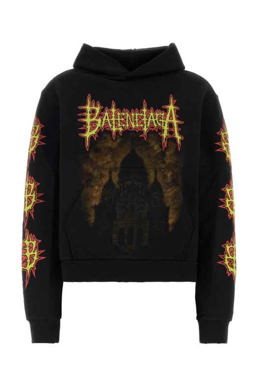 Black cotton sweatshirt Black BALENCIAGA (851238TUVL2)