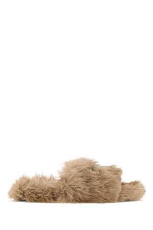 Beige eco fur slippers BALENCIAGA (853604W15V1)