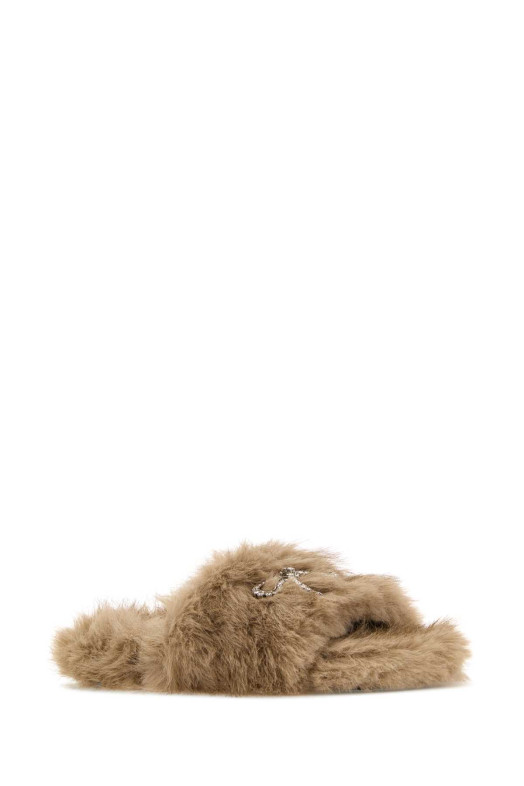 Beige eco fur slippers BALENCIAGA (853604W15V1)