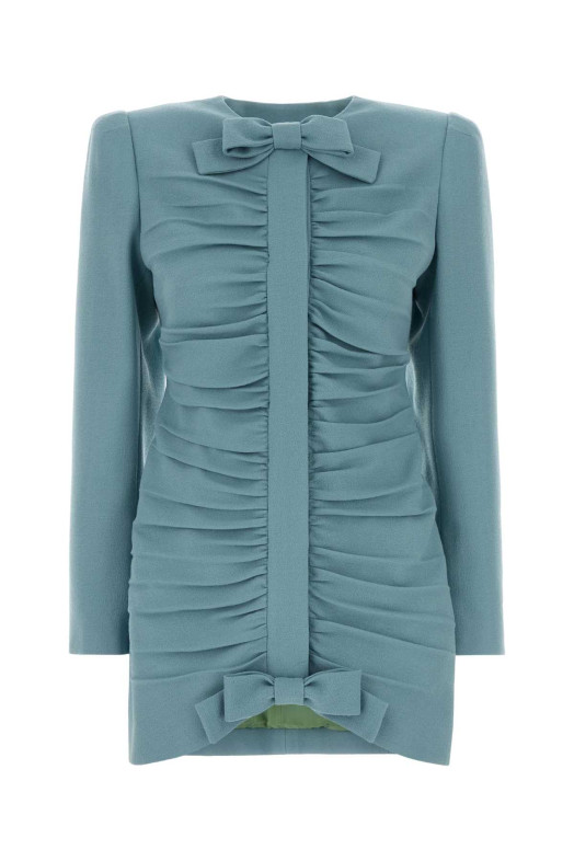 Turquoise wool mini dress VALENTINO GARAVANI (8B0CE5R5A6F)
