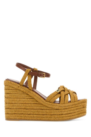 Mustard raffia VLogo Signature wedges VALENTINO GARAVANI (8W2S0PA0AQW)
