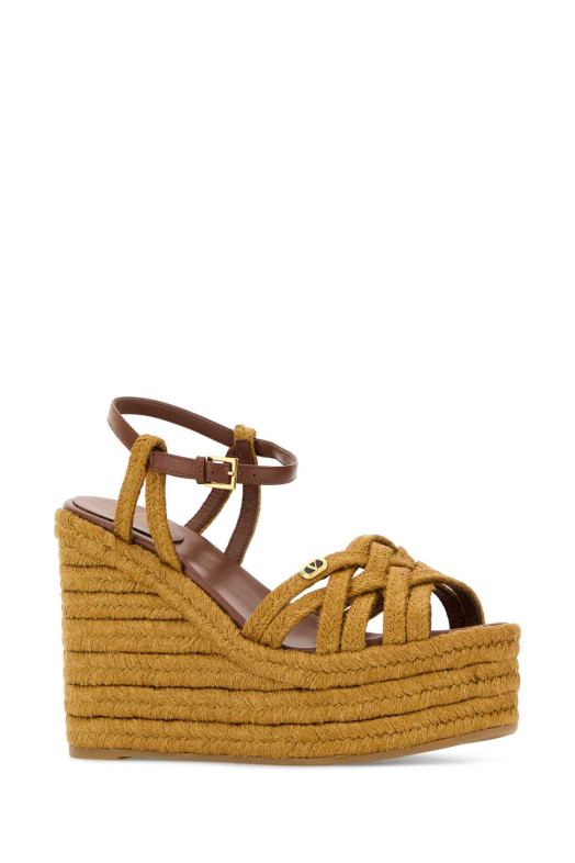 Mustard raffia VLogo Signature wedges VALENTINO GARAVANI (8W2S0PA0AQW)