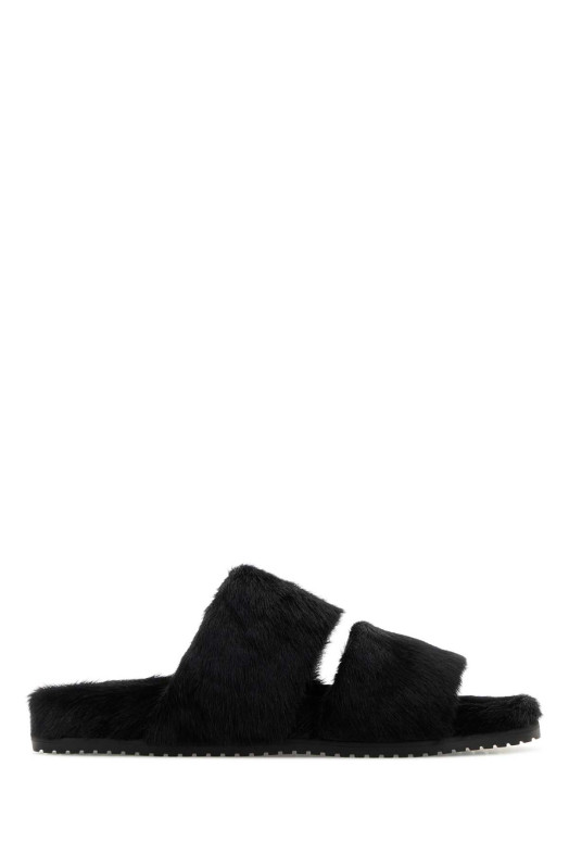 Black calf hair DG Casual slippers Black DOLCE & GABBANA (A80574A0089)