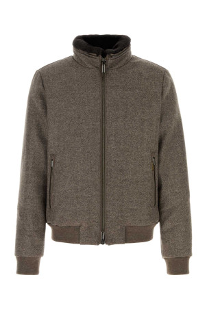 Brown wool Bellati bomber jacket Gray MOORER (BELLATILP)
