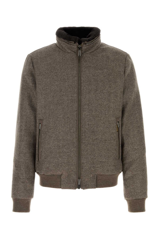 Brown wool Bellati bomber jacket Gray MOORER (BELLATILP)