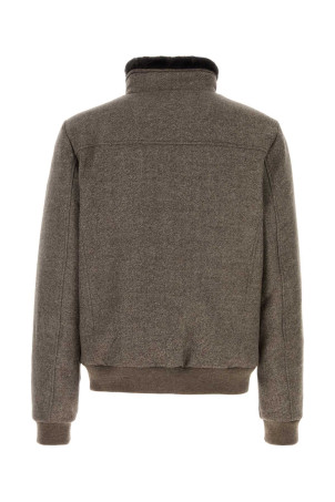 Brown wool Bellati bomber jacket Gray MOORER (BELLATILP)