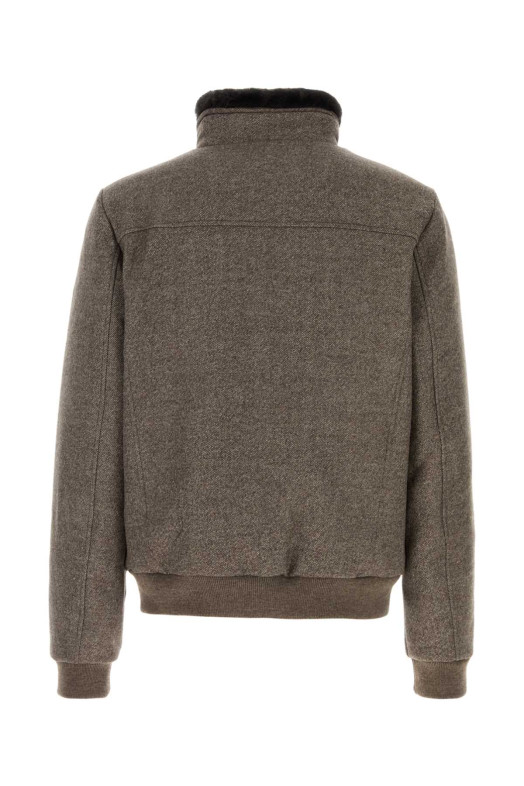 Brown wool Bellati bomber jacket Gray MOORER (BELLATILP)