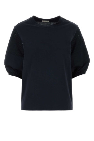 Navy blue cotton t-shirt Blue MONCLER (L10938C0004589AUO)