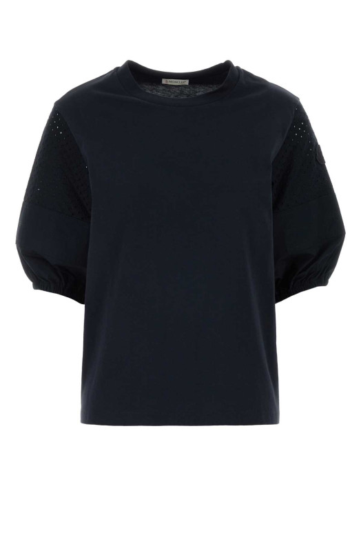 Navy blue cotton t-shirt Blue MONCLER (L10938C0004589AUO)