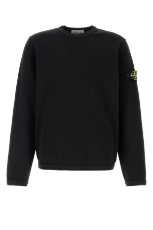 Black cotton sweatshirt Black STONE ISLAND (L1S156100011S0297)
