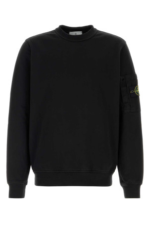 Black cotton sweatshirt Black STONE ISLAND (L1S156100019S0410)