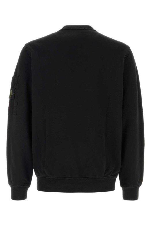 Black cotton sweatshirt Black STONE ISLAND (L1S156100019S0410)