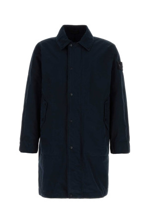 Midnight blue polyester blend trench coat Black STONE ISLAND (L1S157100005S0F33)