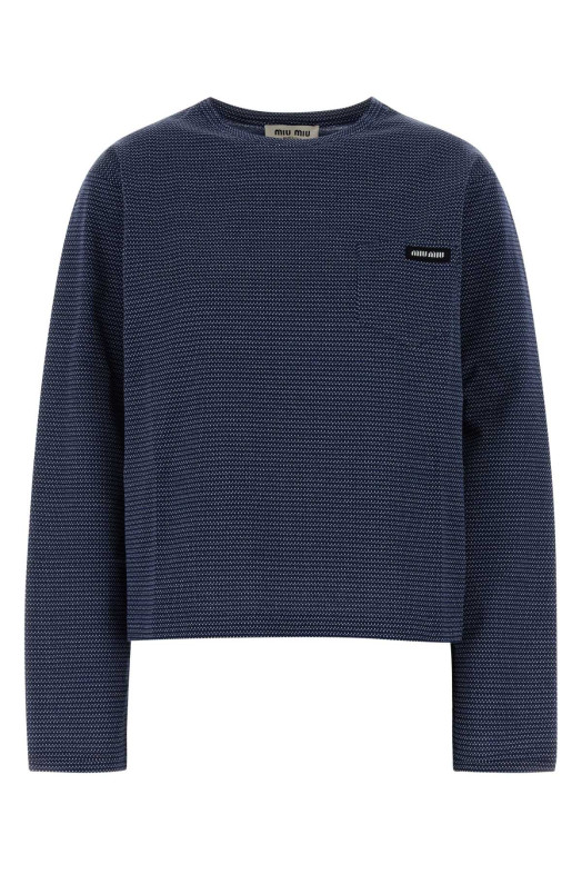 Two-tone jersey t-shirt MIU MIU (MJLA47SOOO19J4)