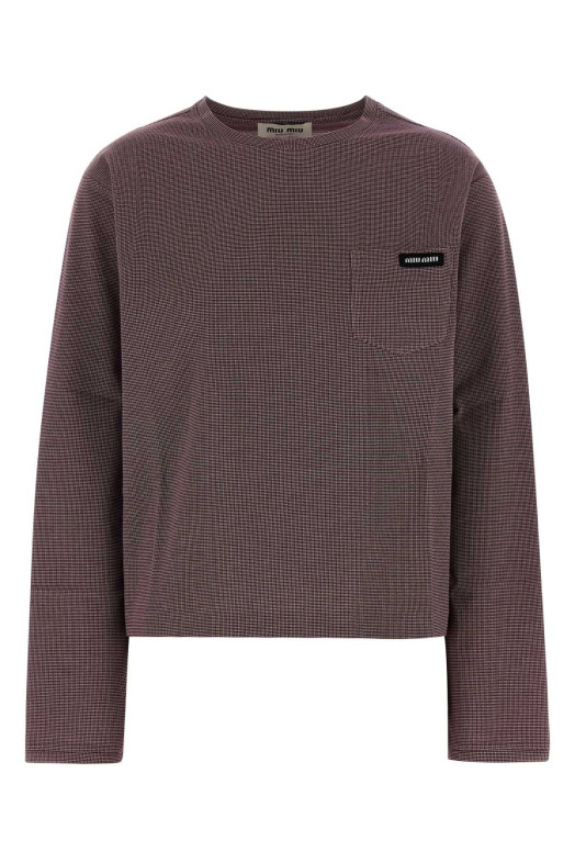 Two-tone jersey t-shirt MIU MIU (MJLA47SOOO19J4)