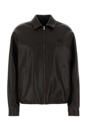 Brown leather jacket MIU MIU (MPW009SOOO19E6)