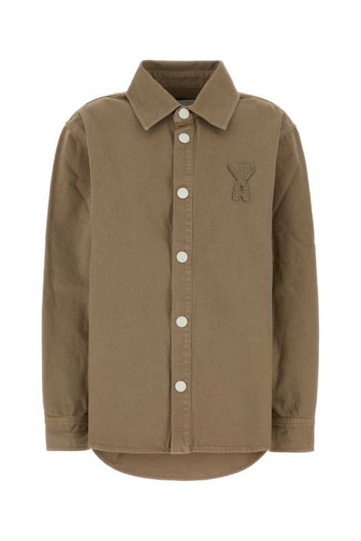 Cappuccino denim oversize shirt AMI (UJK897DE0126)