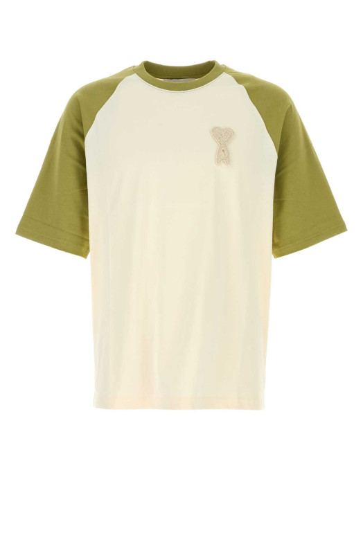 Ivory cotton t-shirt AMI (UTS379726)