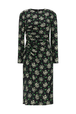 Flower print dress Black