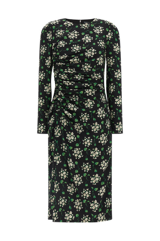 Flower print dress Black