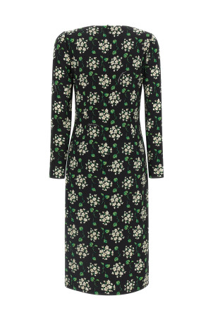 Flower print dress Black