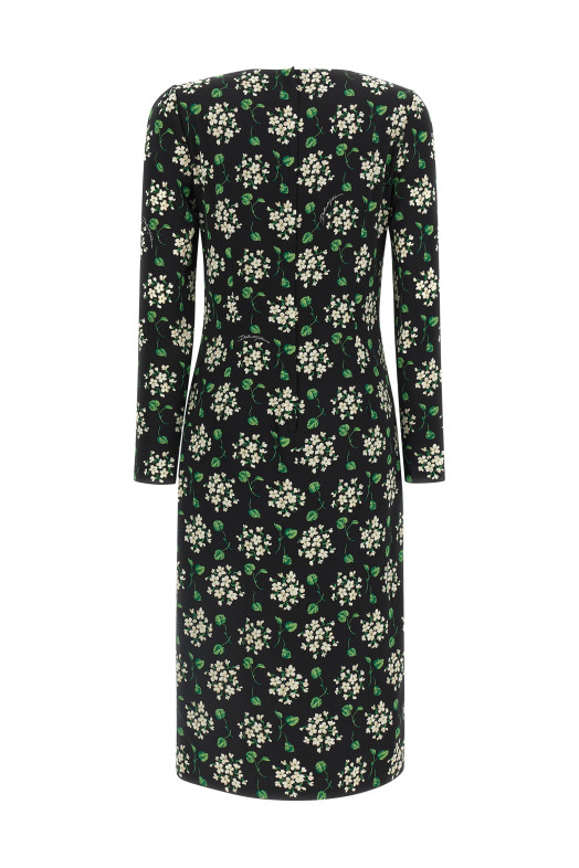 Flower print dress Black