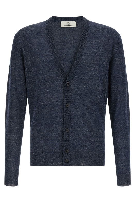Linen silk cardigan Blue