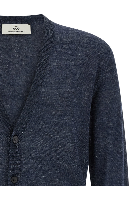 Linen silk cardigan Blue