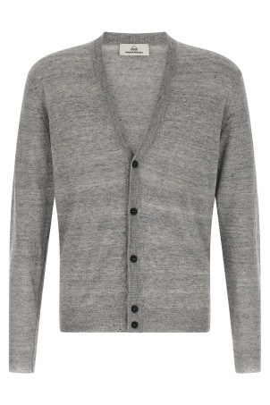 Linen silk cardigan Gray