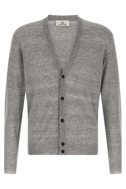 Linen silk cardigan Gray