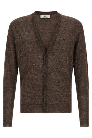 Linen silk cardigan Brown