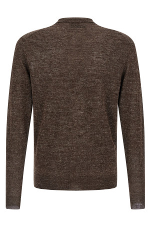 Linen silk cardigan Brown