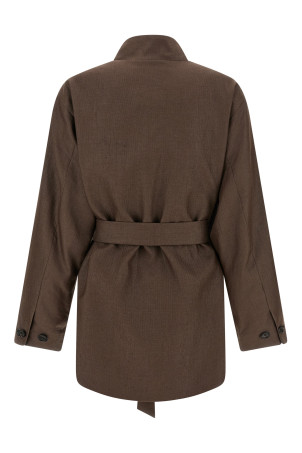 Linen blend blazer Brown