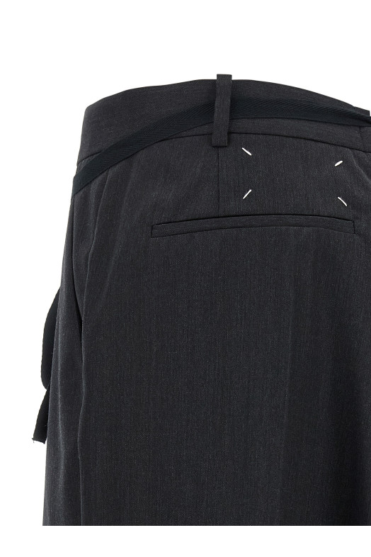 Raw cut hem skirt  Black