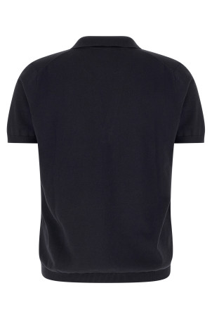 Open collar polo shirt Blue