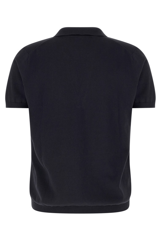 Open collar polo shirt Blue