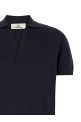 Open collar polo shirt Blue