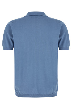 Open collar polo shirt BLUE