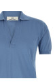 Open collar polo shirt BLUE