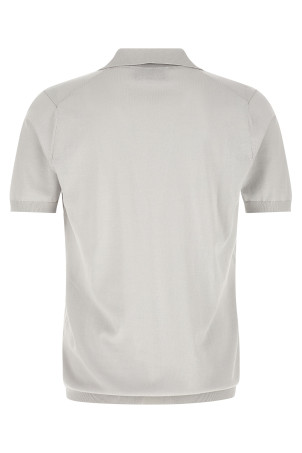 Open collar polo shirt Gray