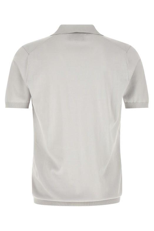 Open collar polo shirt Gray